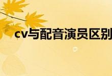 cv与配音演员区别（cv与配音演员区别）