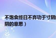 不饱食终日不弃功于寸阴的意思（不饱食以终日不弃功于寸阴的意思）