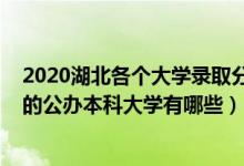 2020湖北各个大学录取分数线（2022湖北录取分数线最低的公办本科大学有哪些）