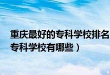 重庆最好的专科学校排名2021公办（2022重庆排名前十的专科学校有哪些）