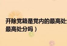 开除党籍是党内的最高处分是正确的吗（开除党籍是党内的最高处分吗）