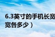 6.3英寸的手机长宽各多少（6.3英寸的手机长宽各多少）