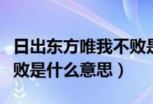 日出东方唯我不败是什么梗（日出东方唯我不败是什么意思）