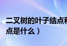 二叉树的叶子结点和总节点（二叉树的叶子结点是什么）