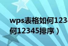 wps表格如何12345数字排序（wps表格如何12345排序）