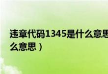 违章代码1345是什么意思有几种分类（违章代码1345是什么意思）