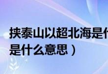 挟泰山以超北海是什么生肖（挟泰山以超北海是什么意思）