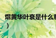 焜黄华叶衰是什么意思（焜黄华叶衰什么意思）