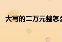 大写的二万元整怎么写（大写的二怎么写）