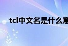 tcl中文名是什么意思（TCL中文叫什么）