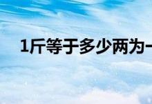 1斤等于多少两为一斤（1斤等于多少两）