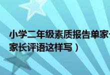 小学二年级素质报告单家长希望怎么写（二年级素质报告单家长评语这样写）