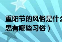 重阳节的风俗是什么和什么（重阳节是什么意思有哪些习俗）