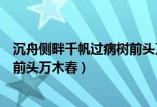 沉舟侧畔千帆过病树前头万木春赏析（沉舟侧畔千帆过病树前头万木春）