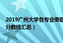 2019广州大学各专业录取分数（2019广州大学各专业录取分数线汇总）