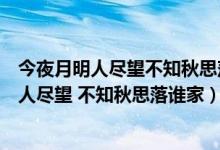 今夜月明人尽望不知秋思落谁家写的是什么节日（今夜月明人尽望 不知秋思落谁家）