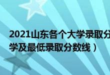 2021山东各个大学录取分数线（2021山东最难考的10所大学及最低录取分数线）