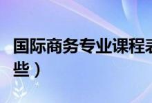 国际商务专业课程表（国际商务专业课程有哪些）