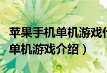 苹果手机单机游戏什么好玩（有趣的苹果手机单机游戏介绍）