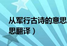 从军行古诗的意思20个字（从军行古诗的意思翻译）