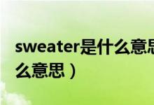 sweater是什么意思英语翻译（sweater是什么意思）