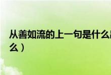 从善如流的上一句是什么出自哪里（从善如流的上一句是什么）