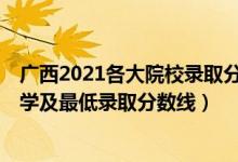 广西2021各大院校录取分数线（2021广西最难考的10所大学及最低录取分数线）