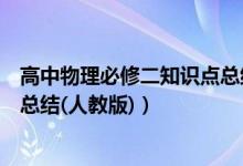 高中物理必修二知识点总结第一章（高中物理必修二知识点总结(人教版)）