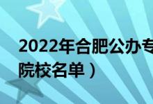 2022年合肥公办专科学校有哪些（最新高职院校名单）