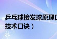 乒乓球接发球原理口诀（初学者的乒乓球基本技术口诀）