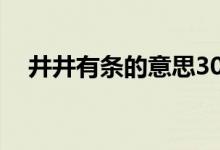 井井有条的意思30字（井井有条的意思）