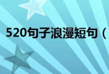 520句子浪漫短句（520浪漫真情告白句子）