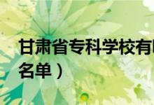 甘肃省专科学校有哪些（2022最新高职院校名单）