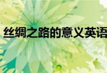 丝绸之路的意义英语作文（丝绸之路的意义）