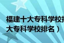 福建十大专科学校排名2020（2022年福建十大专科学校排名）