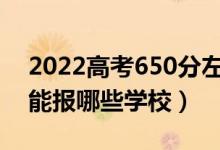 2022高考650分左右能上什么大学（文理科能报哪些学校）