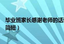 毕业班家长感谢老师的话语简短（毕业班家长感谢老师的话简短）