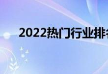 2022热门行业排名（什么行业前景好）