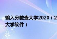 输入分数查大学2020（2022高考输入分数可以查看能上的大学软件）