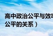 高中政治公平与效率的关系（高中政治效率和公平的关系）