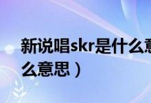 新说唱skr是什么意思（说唱里面的skr是什么意思）