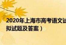 2020年上海市高考语文试题及答案（2022上海高考语文模拟试题及答案）