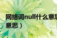 网络词null什么意思（网络流行语null是什么意思）