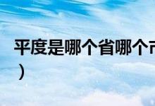 平度是哪个省哪个市（平度是哪个省哪个市的）