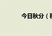 今日秋分（秋分有哪些习俗）