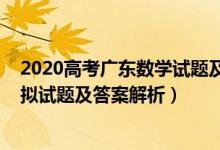 2020高考广东数学试题及答案解析（2022广东高考数学模拟试题及答案解析）