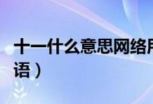 十一什么意思网络用语（十一什么意思网络用语）