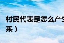 村民代表是怎么产生的（村民代表是怎么选出来）