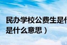 民办学校公费生是什么情况（民办学校公费生是什么意思）