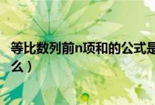 等比数列前n项和的公式是啥（等比数列前n项和的公式是什么）